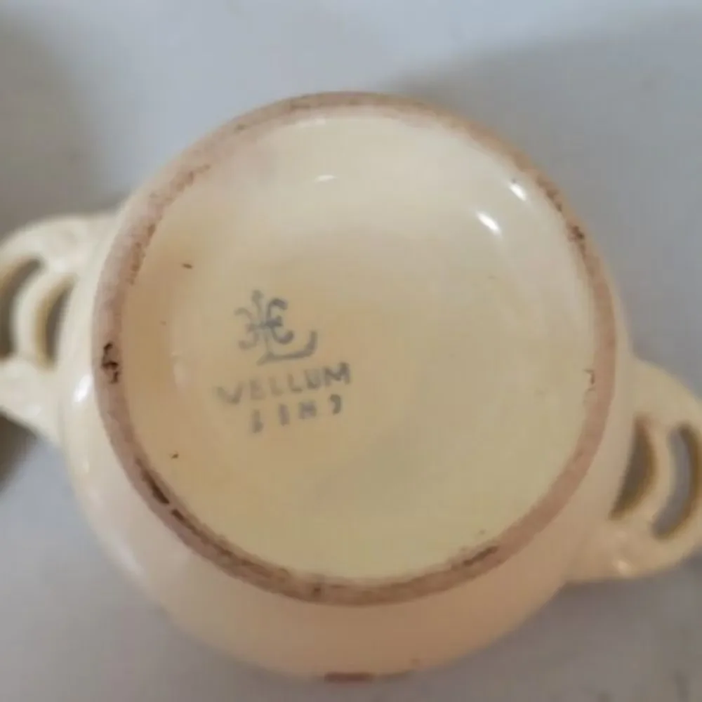 Vintage Homer Laughlin China Sugar Bowl‎ With Lid Vellum JIN 7